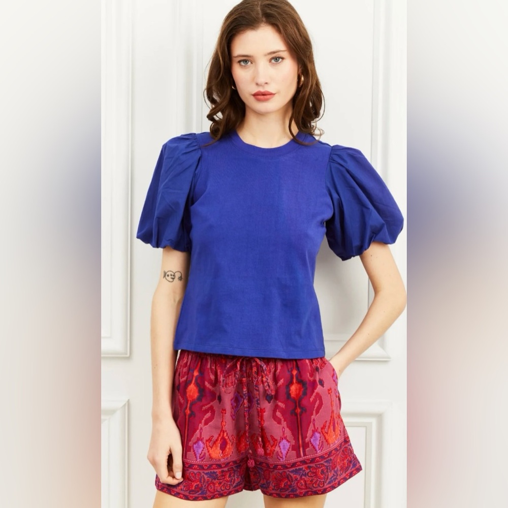 Love the Label Lali Tee Solid Blue Shower